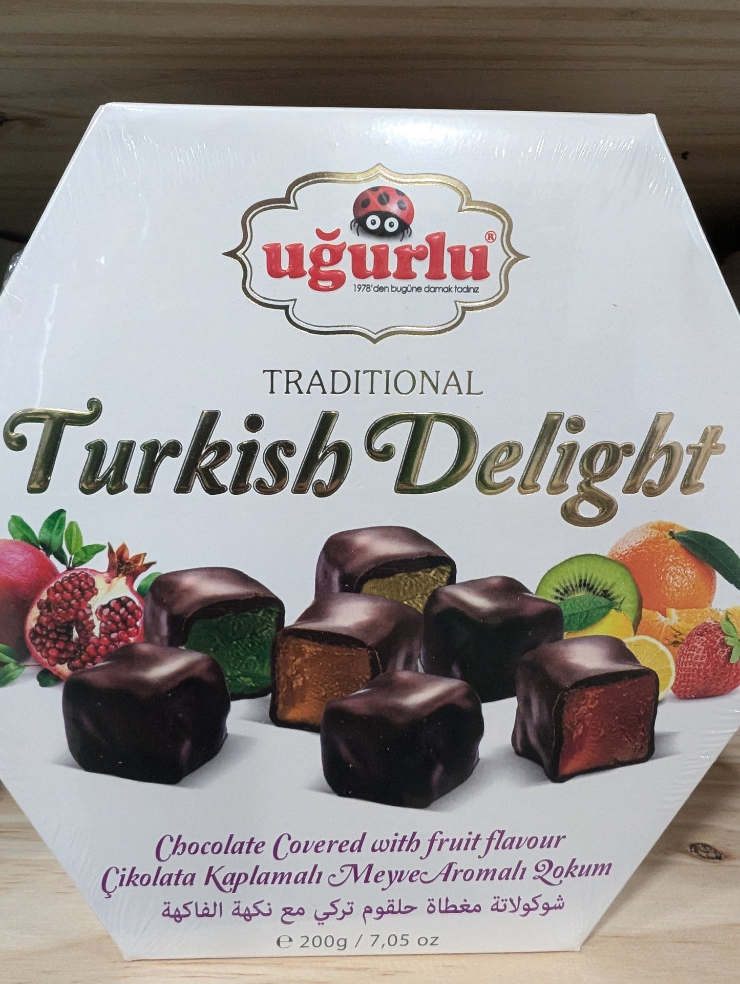 Ugurlu Turkish Delight chocolate covered with fruit flavour 200g