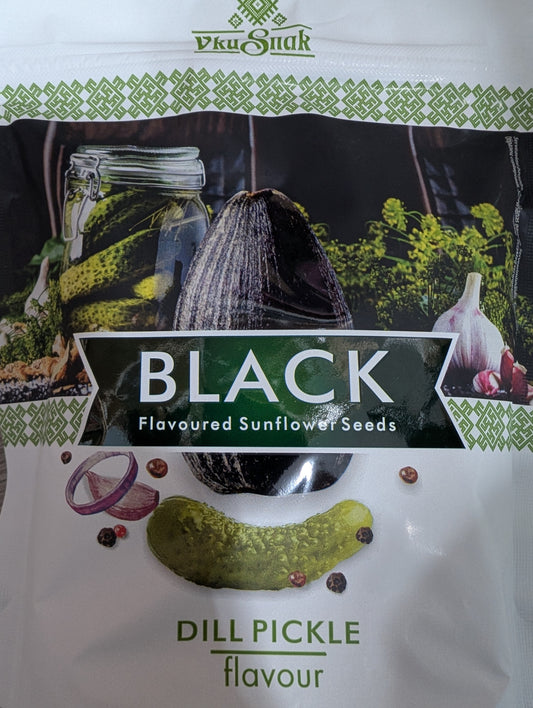 Granex Vkusnak Black Roasted Sunflower seeds with dill pickle flavour 200g