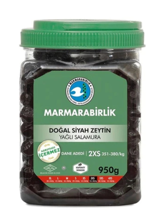 Marmarabirlik Natural Black Olives 2XS 950g
