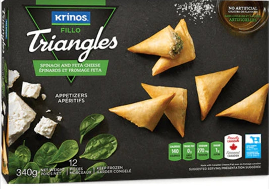Krinos Spanakopita Fillo Triangles Spinach and Feta Cheese 340g