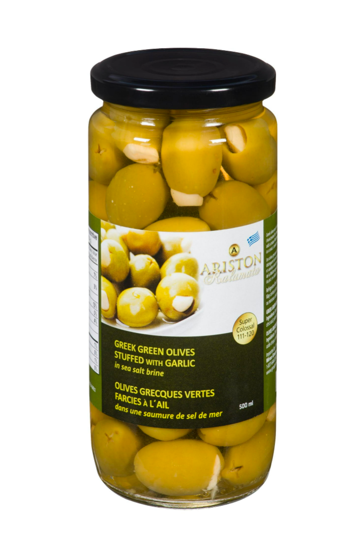 Ariston Green Olives stuffed with garlic 500ml