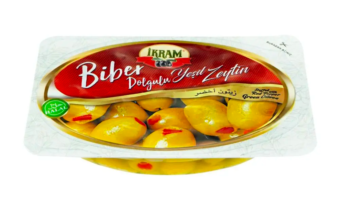 Ikram Green Olives stuffed with pepper 200g