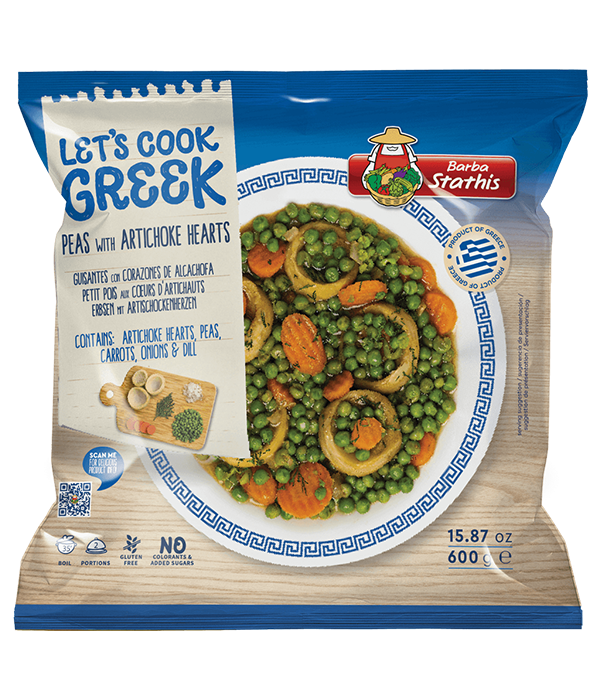 Barba Stathis Let's Cook Greek Peas with Artichoke Hearts 600g