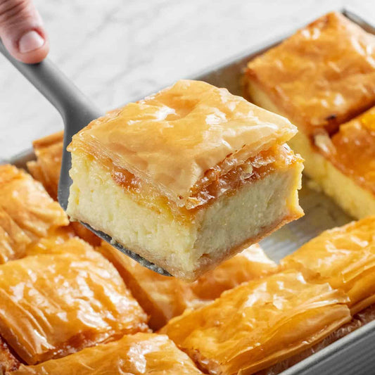 Homemade Greek Galaktoboureko Milk Pie