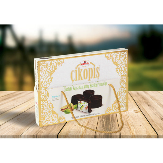 Ugurlu Cikopis Turkish Floss Halva Chocolate covered Cotton Candy with pistachio 200g