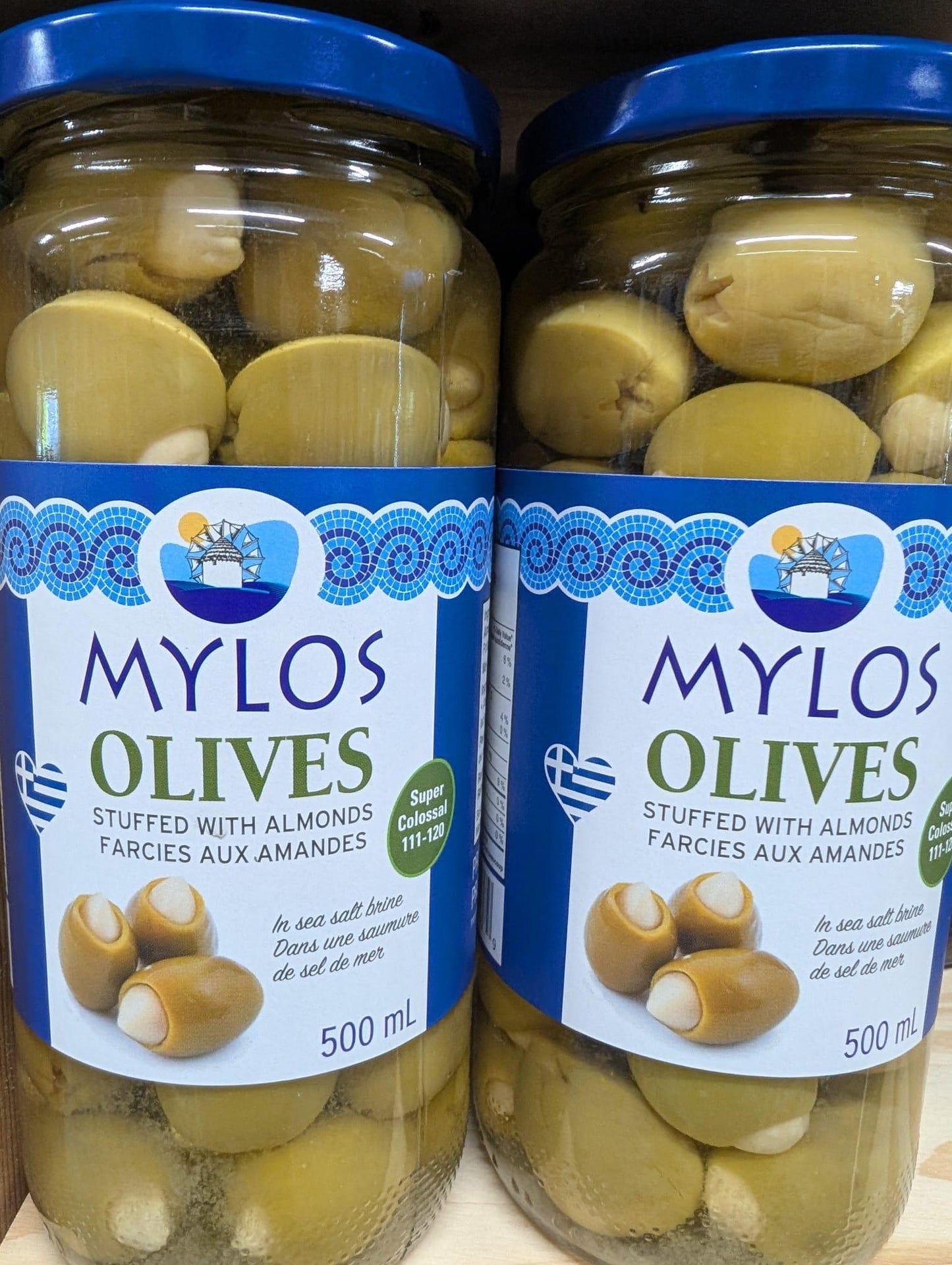 Mylos Green Olives stuffed with almond 500ml