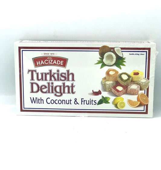 Hacizade Turkish Delight with Coconut&fruits 454g