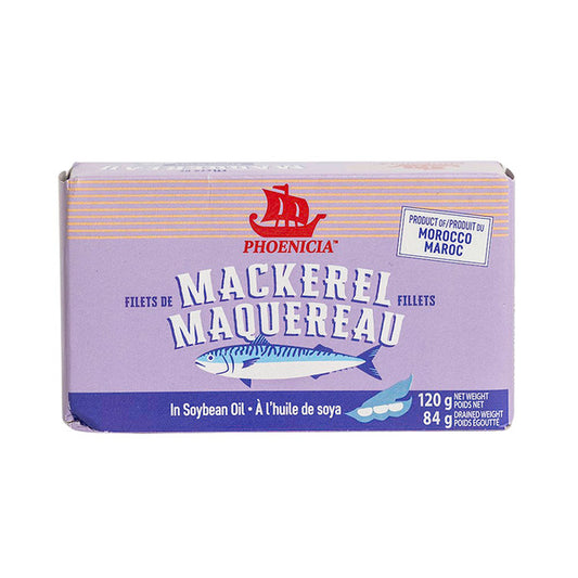 Phoenicia Mackerel Fillets in soybean oil 120g