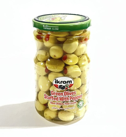 Ikram Green Olives stuffed with pepper 700g