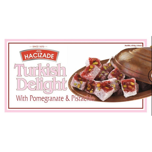 Hacizade Turkish Delight with Pomegranate&Pistachio 454g