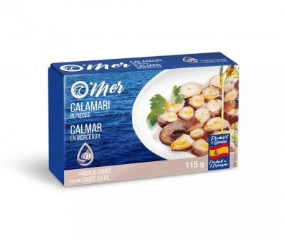 O'mer Calamari in pieces in garlic sauce 115g