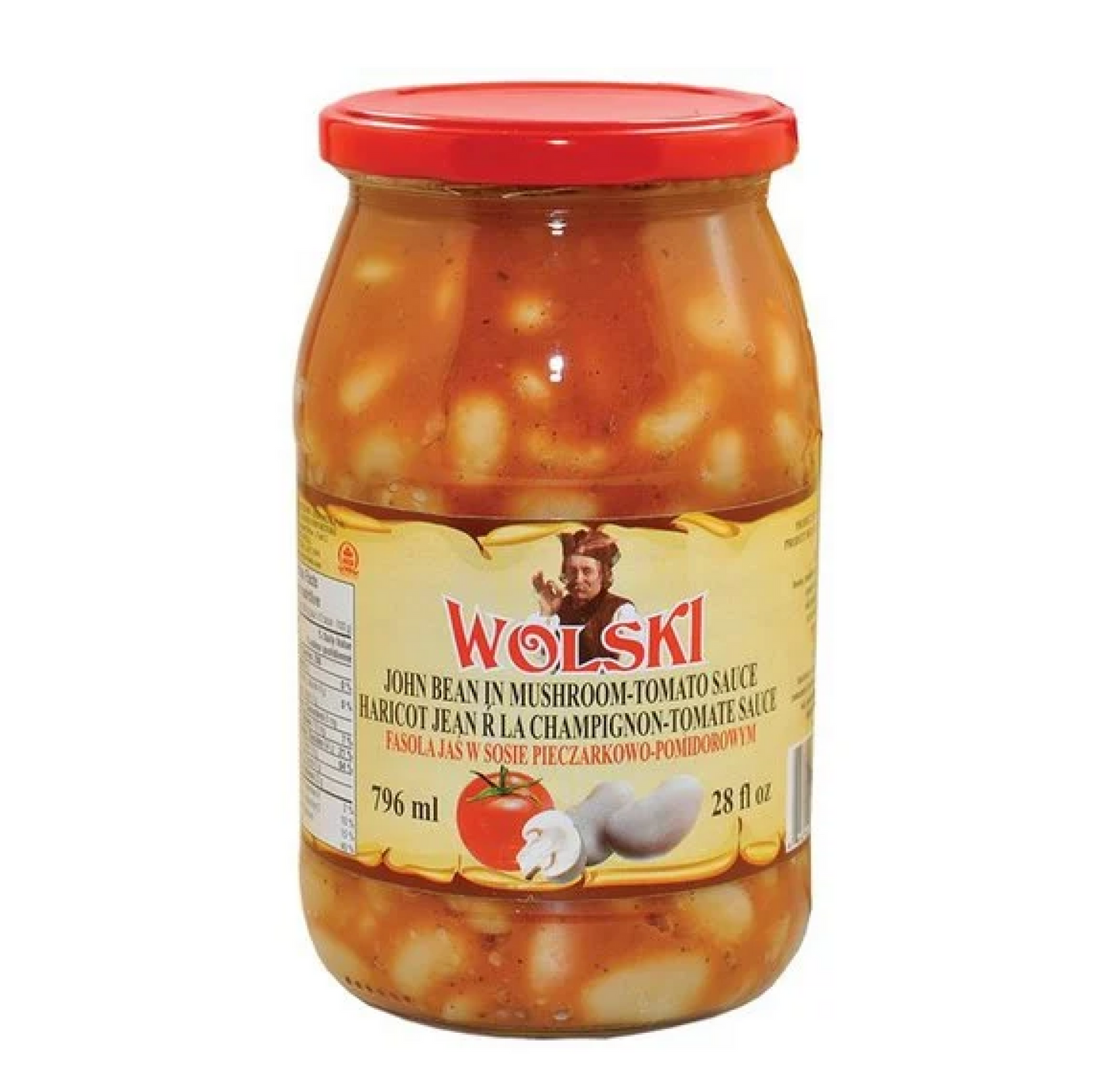 Wolski Large White Beans with mushrooms in tomato sauce 796ml