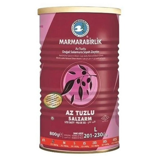 Marmarabirlik L Natural Black Olives  Low Salt 800g