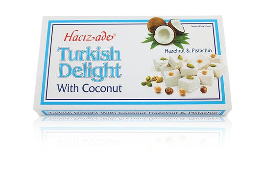 Hacizade Turkish Delight with Coconut&hazelnut&pistachio 454g