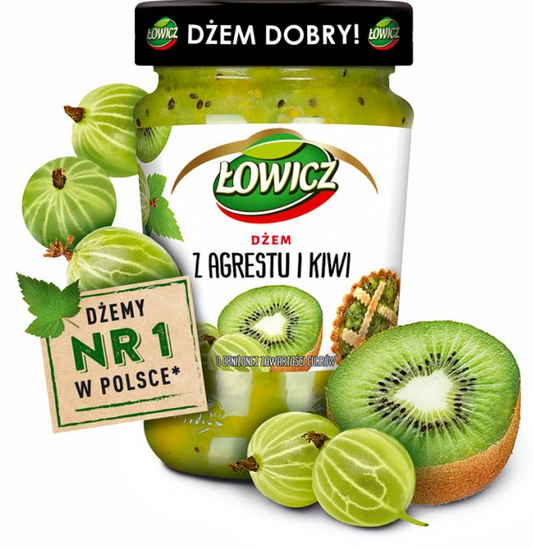 Lowicz Gooseberry Kiwi Jam 280g