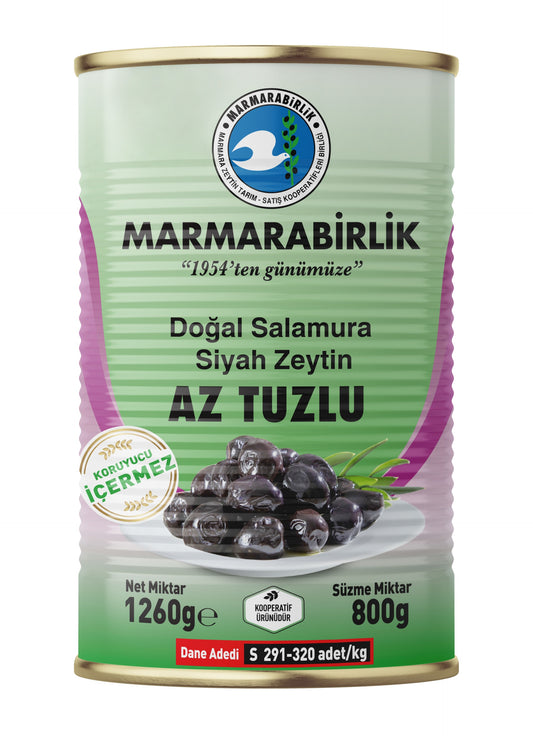 Marmarabirlik S Natural Black Olives  Low Salt 1260g