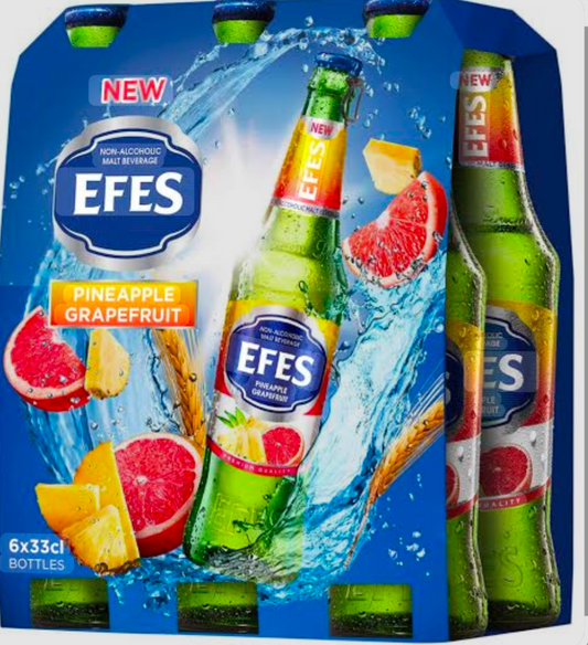 Efes non-alcoholic malt beverage pineapple&grapefruit 6pack