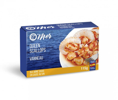 O'mer Queen Scallops in wine sauce 115g