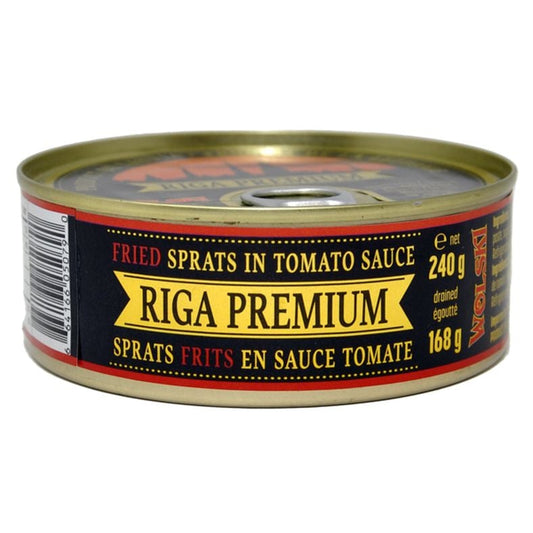 Wolski Riga Premium fried sprats in tomato sauce 240g