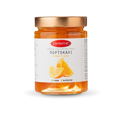 Sarantis orange in syrup jam spoon sweet 453g