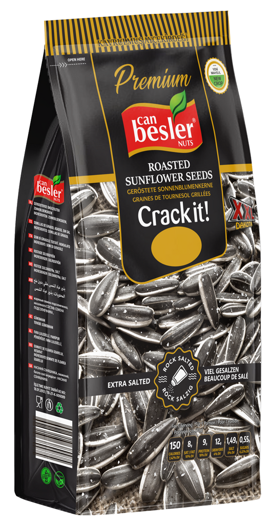 Canbesler Roasted Black Sunflower Seeds Extra Salted