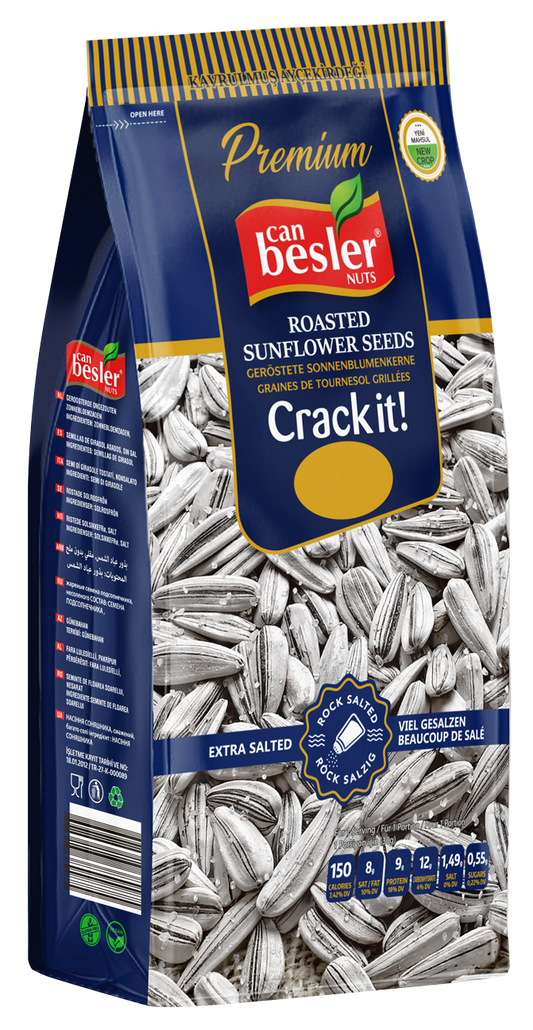 Canbesler Roasted White Sunflower Seeds Extra Salted