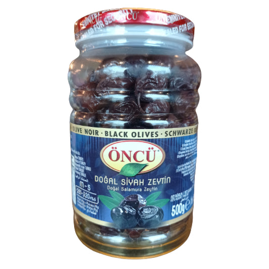 Oncu Natural Black Olives M-S 500g